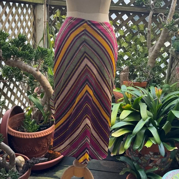 Lauren, Ralph Lauren silk striped wrap, sarong style, skirt. Size Small. Lined. - Picture 2 of 12